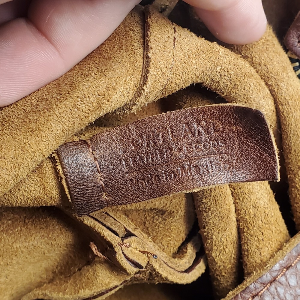 Portland Leather Goods Womens Leather Mini Crossbody Tote Brown Adjustable Zip - Picture 10 of 16